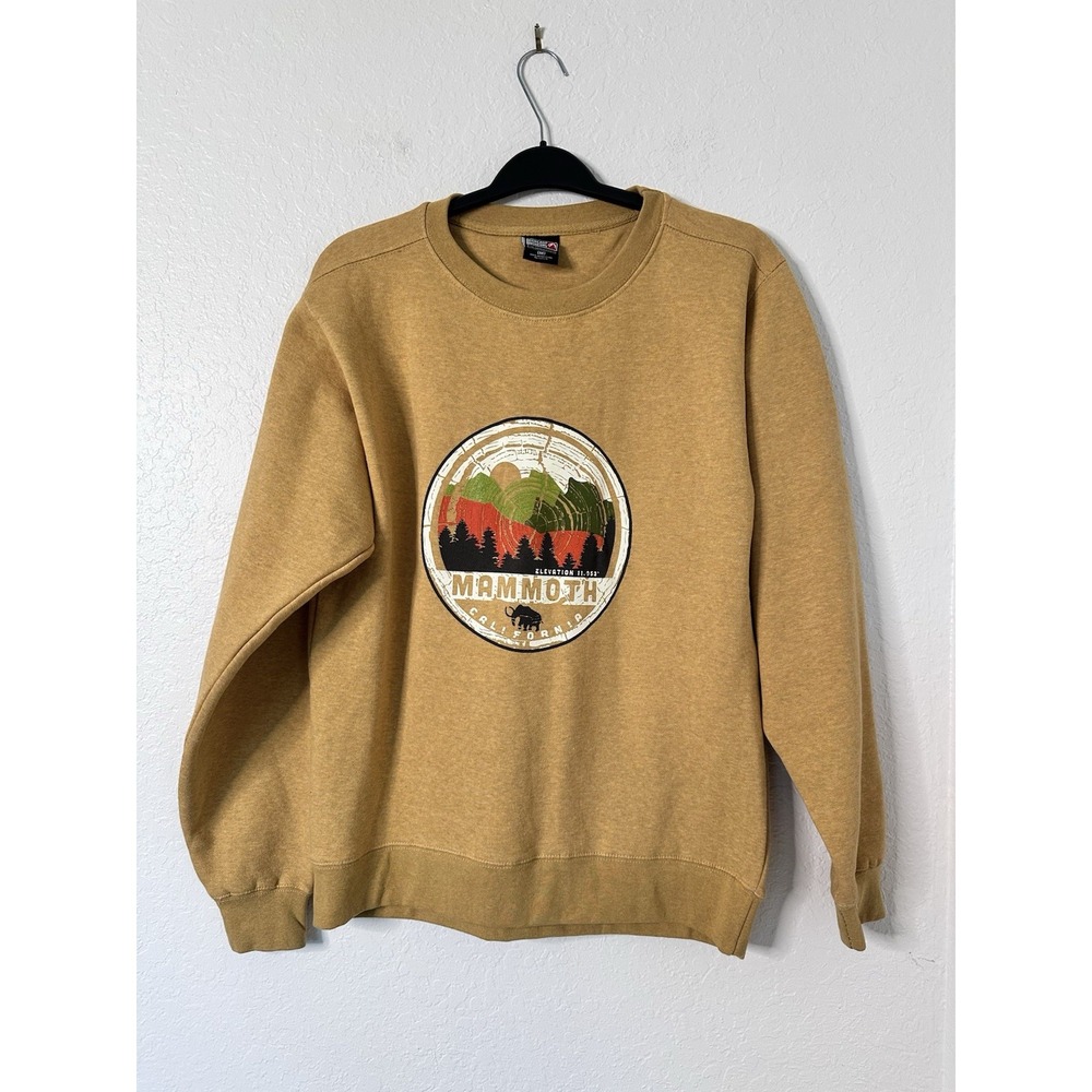 Mammoth California Sweatshirt Highcamp Outfitters Fleece Gold Color